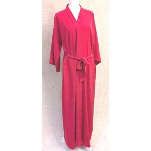 Long‎ Sleeve Robe Dress with Belted Waist, Pink Loungewear